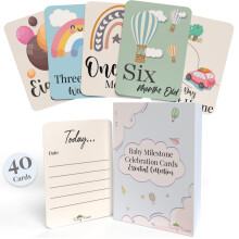 Tiny Trees 40 Baby Milestone Cards in Gift Box - Baby Shower Gifts for Mum - New Baby Gift for Boy or Girl - Unisex Milestone Baby Cards for New Par