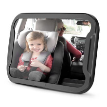Vinabo Baby Car Mirror, Anti-dropout Baby Mirror with 360 Adjustable Rotation, Unbreakable to Fit All Rear Car Seats Essential Young Parents, 27.5 *