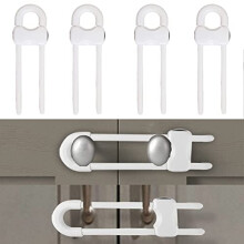 [6 Pack] Baby Proofing Cabinet Locks,Adjustable U Shaped Baby Safety Latches for Drawer,Fridge,Closet,Child Safety Cabinet Lock with Extra Secure Loc