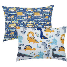 Baby Toddler Pillowcase, 2 Pack 100% Soft Cotton Cot Bed Pillow Pair Cases for Boys Girls Bedding, Kids Pillow Covers 40 x 60 cm, Travel Small Pillow