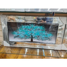 Blossom Blue Tree 3D Glitter Art 85x45Cm