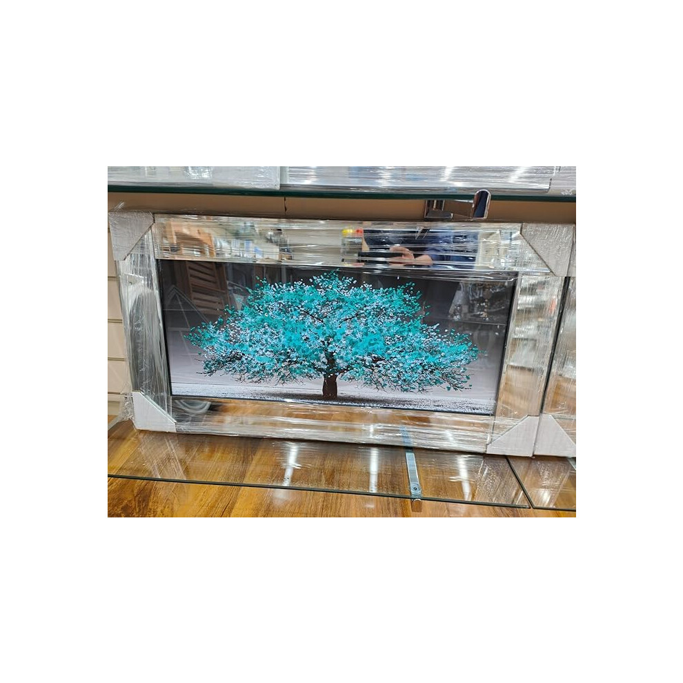 Biznest Blossom Tree 3D Glitter Art 85X45cm Blue