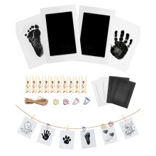 MOXTOYU Baby Handprint & Footprint Kit - 2 Ink Pads with 6 Imprint Cards, Pet Paw Print, Safe Clean-Touch Ink for Baby Feet & Hands, Perfect Newborn