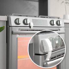EUDEMON 1 Pack Updated Oven Front Lock,Childproof Oven Door Lock, Easy to Install & Use Durable and Heat-Resistant Material no Tools Need or Drill (W
