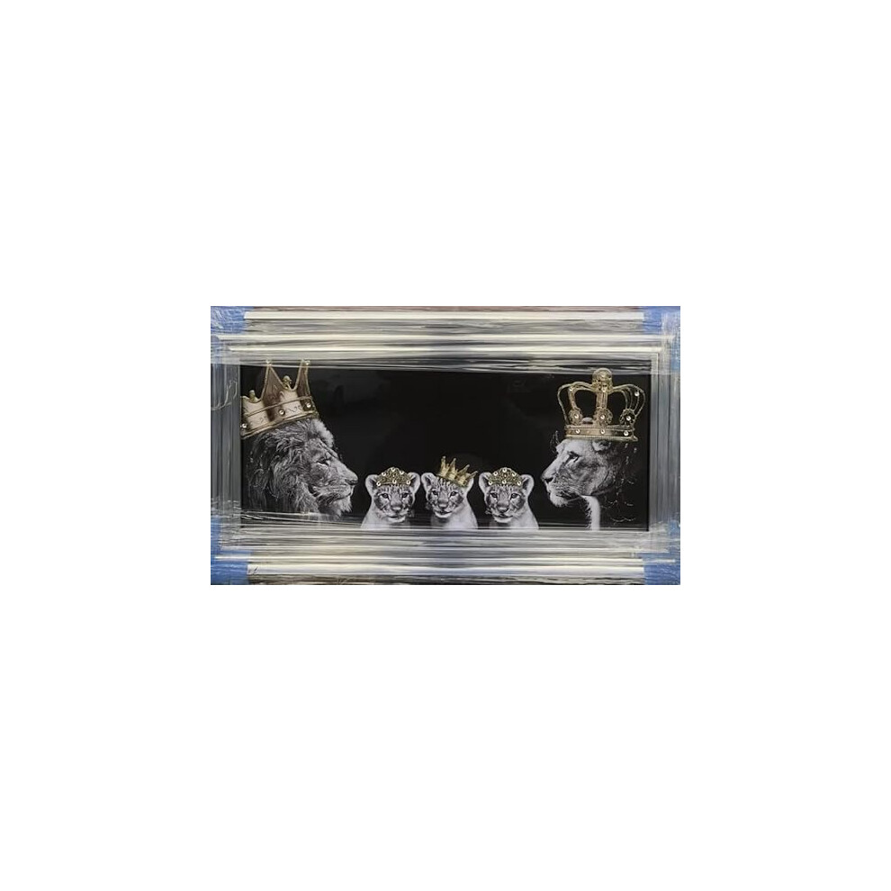 Biznest King,Queen,Boy & 2 Girls Wall Art 85X45cm Black