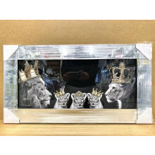 King,Queen,Girl & 2 Boys Wall Art 85x45Cm