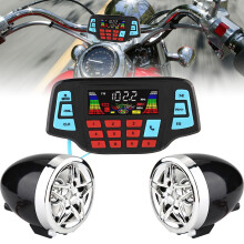 Lecteur MP3 Bluetooth étanche pour moto 2x10 W 12 V Noir