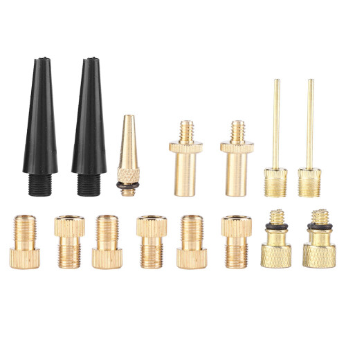 Universal 15pcs Bicycle Valve Adapter Kit - Includes Needles & Nozzles 1
