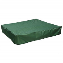 Sandpit Cover Waterproof Square 150x150 cm Green with Drawstring Durable Dust Cover for Garden Sandpit