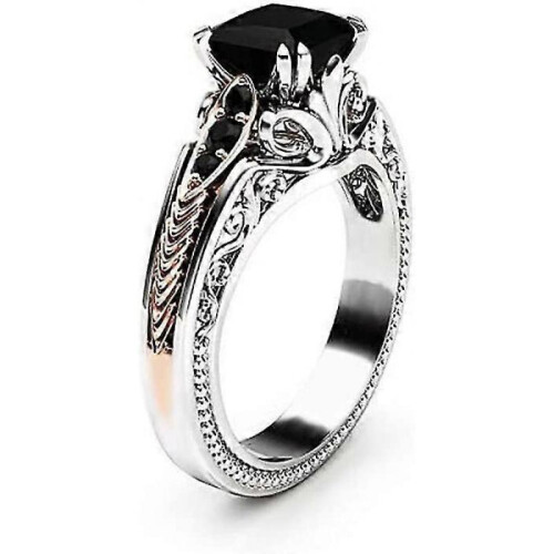 Eternal 925 Sterling Silver Black Tourmaline Ring TW 1