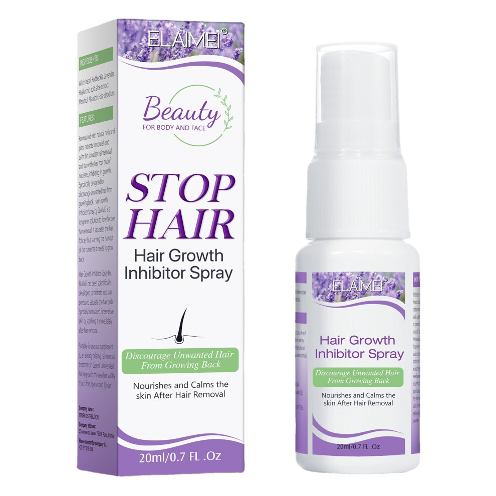 Hair Growth Inhibitor, Hair Stop Growth Spray, Non-Irritating Hair Inhibitor, Permanent Hair Removal Spray for Body