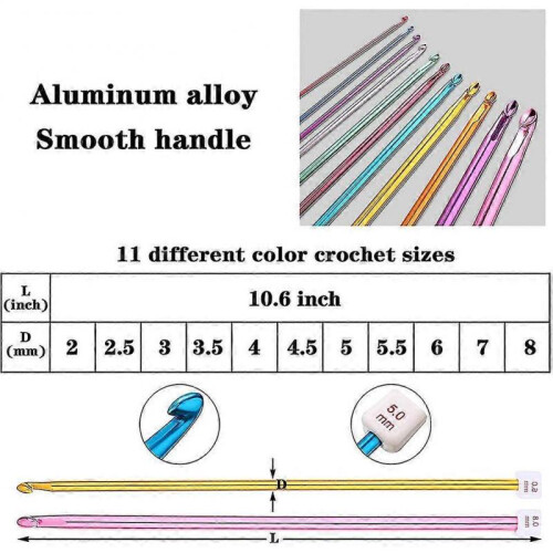 23 Pieces Tunisian Crochet Hooks Set with Bead Carbonized Bamboo Hook TW 2