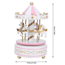 Merry GO Round scatola musicale 1xCR1632 18x10.8 cm bianco