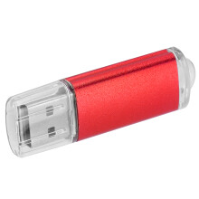 Clé USB rouge de 64 Go, boîtier transparent