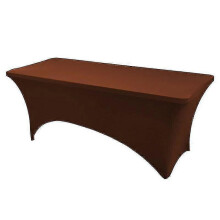 (183*76*76cm, coffee) 4/6ft Rectangular Stretch Tablecloth Spandex Tight Fit Table Cover Dj Tradeshows Tw