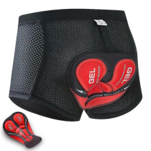 (XXL, Red) Mens Cycling Short 3d Padded Gel Cycling Undershorts Breathable Bicycle Cycling Underwear Bicycle Short Tw