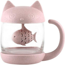 Huvfilter kattglas tekopp vattenflaska fiskte infusionsfilter (r