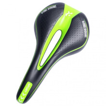 (Black Green) Bicycle Saddle Mountain Road Bike Seat Gel Shockproof Cycling Cushion Bike Tw