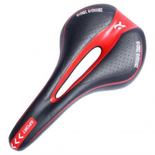 (Black Red) Bicycle Saddle Mountain Road Bike Seat Gel Shockproof Cycling Cushion Bike Tw