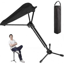 (black with stand) Outdoor Portable Stainless Steel Telescopic Stool ,with Folding Stool Seat Fishing Telescopic Chair Stool Tw
