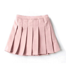 (100cm  1-2 Years, Pink) Girls High Waisted Pleated Zip Tennis Style Skater Mini Skirt (kids) Tw