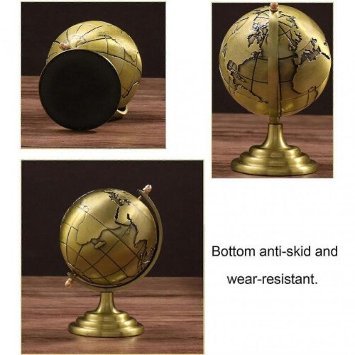 (Bronze) Globe Decor Vintage Style Smooth Texture Widely Applied Brass Sphere Globe Iron Display For Study Room Tw 2