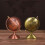 (Red with Copper) Globe Decor Vintage Style Smooth Texture Widely Applied Brass Sphere Globe Iron Display For Study Room Tw 4