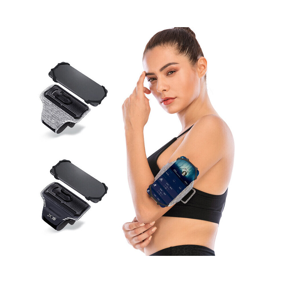 (Black) Detachable Sport Arm Bag For 4-7" Phone Rotatable Breathable Cycling Mobile Phone Armband Running Gym Arm Bag Black 6112212734377