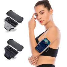 (Grey) Detachable Sport Arm Bag For 4-7" Phone Rotatable Breathable Cycling Mobile Phone Armband Running Gym Arm Bag