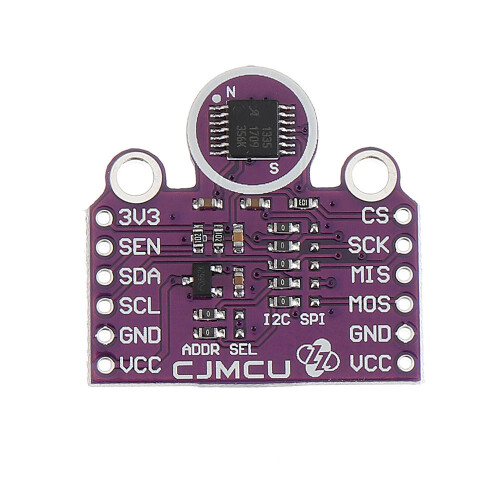 Hall Effect 360 Non-Contact X-Y Plane Angle Sensor Module 3.3V/5V I2C SPI 1