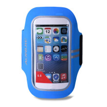 (Blue, L) Bicycle Sports Armbands Touch Screen Waterproof For Samsung iPhone Huawei Adjustable ArmBand