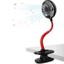 (Black) Clip On Fan Usb Fan, Flexible Mini Fan Personal Desk Electric Fans Tw