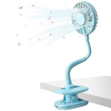 (Blue) Clip On Fan Usb Fan, Flexible Mini Fan Personal Desk Electric Fans Tw
