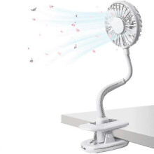 (White) Clip On Fan Usb Fan, Flexible Mini Fan Personal Desk Electric Fans Tw