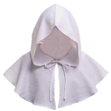 (White) Medieval Cowl Hat Men Halloween Cosplay Hooded Cape Tw