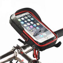 (Black Blue) Rainproof Bike Handlebar Touchscreen Phone Bag Case