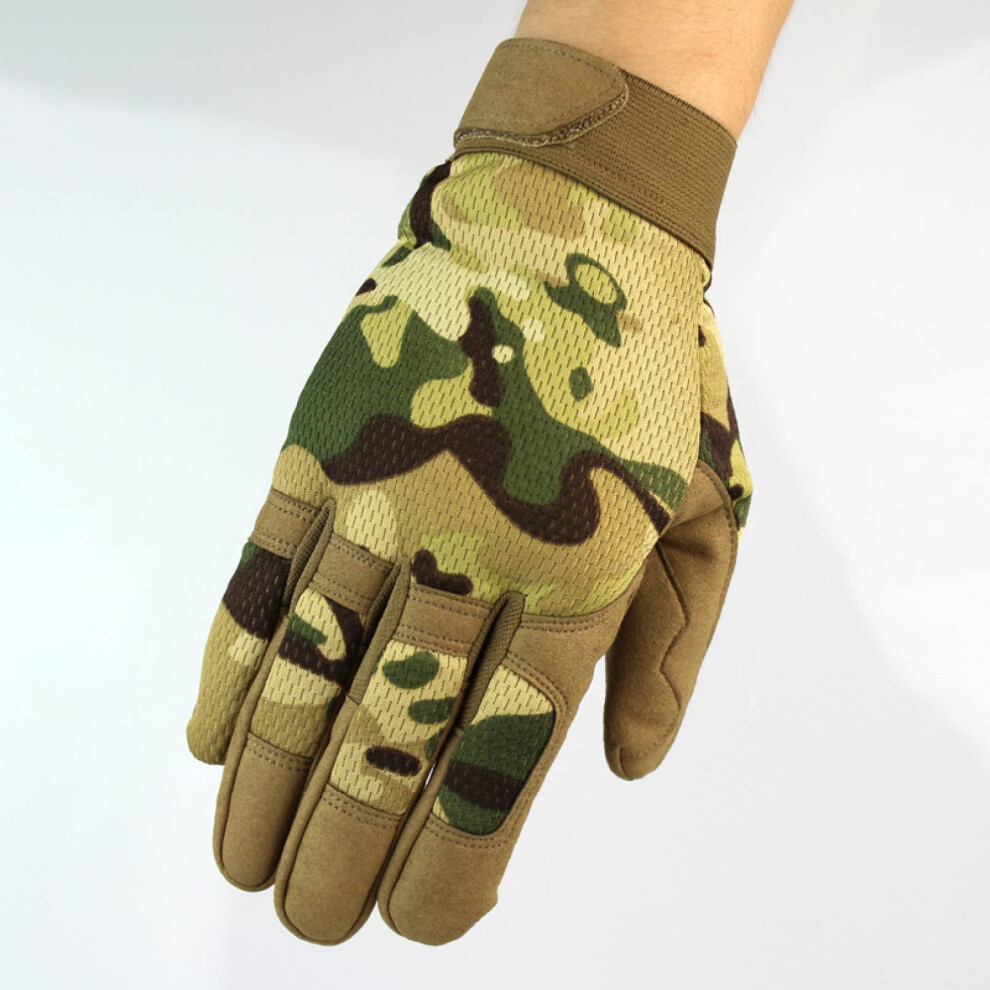 Motorcycle Gloves Camo Full Finger Gloves For Men Anti-Slip Shooting Paintball Cycling Size Large 6947110260136
