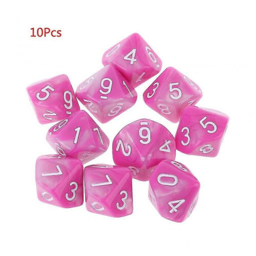 (5) 10pcs/set 10 Sided D10 Polyhedral Dices Numbers Dials Desktop Table Board Game Accessories Educational Toys Tw 2