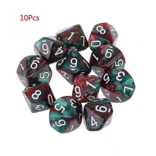 (5) 10pcs/set 10 Sided D10 Polyhedral Dices Numbers Dials Desktop Table Board Game Accessories Educational Toys Tw 1