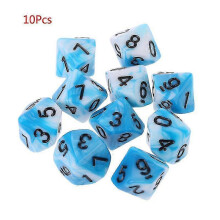 (6) 10pcs/set 10 Sided D10 Polyhedral Dices Numbers Dials Desktop Table Board Game Accessories Educational Toys Tw