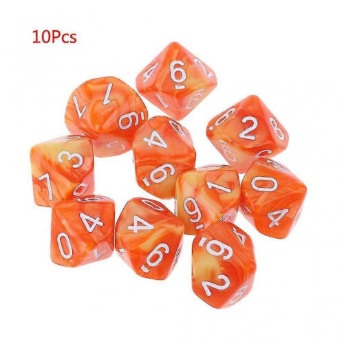 (2) 10pcs/set 10 Sided D10 Polyhedral Dices Numbers Dials Desktop Table Board Game Accessories Educational Toys Tw 1