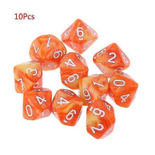 (1) 10pcs/set 10 Sided D10 Polyhedral Dices Numbers Dials Desktop Table Board Game Accessories Educational Toys Tw