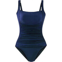 (XL, Navy Blue) Women's Vintage Padded Push Up One Piece Swimsuits Tummy Control Bathing Suits Swimwear Tw