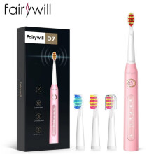 (AE-FW-ET507Pink) Fairywill Electric Sonic Tandborste USB Laddning FW-507 Uppladdningsbar Vattentät El