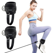 (1) 1 Pair Fitness Ankle Strap For Cable Machine, Adjustable Women Tw