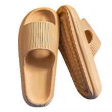 (44-45, Khaki) Summer Slides Slippers Platform Beach Sandals Unisex Slippers Quick Drying Tw