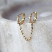 (M66741) One Piece Bohemian Chain Non-piercing Ear Clip Earrings For Women Men Simple Fake Cartilage Ear Cuff Jewelry Clip D'oreille Tw