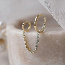 (M66744) One Piece Bohemian Chain Non-piercing Ear Clip Earrings For Women Men Simple Fake Cartilage Ear Cuff Jewelry Clip D'oreille Tw