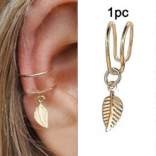 (M66793) One Piece Bohemian Chain Non-piercing Ear Clip Earrings For Women Men Simple Fake Cartilage Ear Cuff Jewelry Clip D'oreille Tw