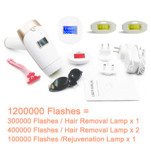 Laser hair removal, 2-in-1, replaceable lamp rejuvenation, permanent, painless hair removal